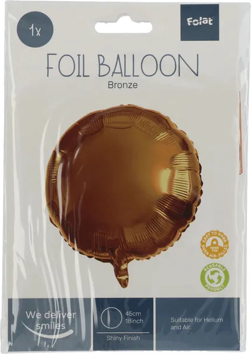 Folieballon Rond Brons - 45 cm