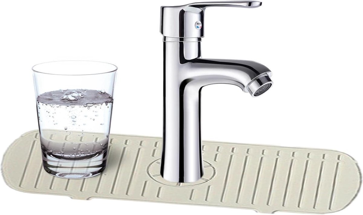 Goedkoopste Doodadeals® - Zeephouder Kraan – Zeepbakje – Aanrechtbakje – Hygiëne – Minder Kalkaanslag – Beige