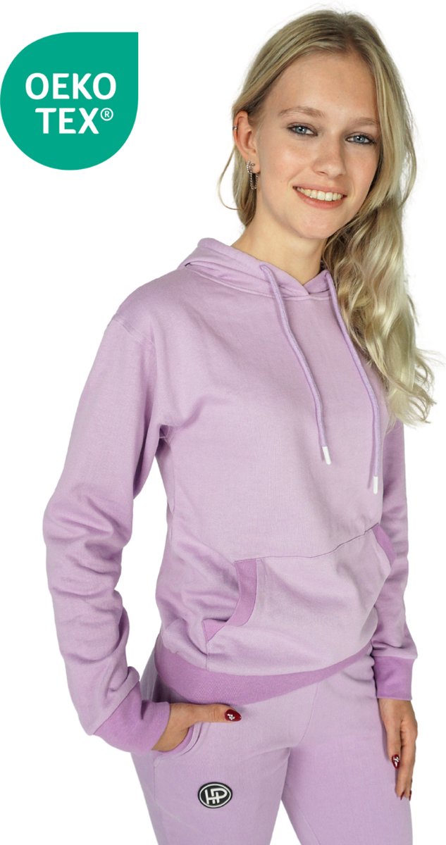 Happy Pyjama's | Dames Joggingpak – Populaire paarse joggingpak voor dames – Duurzaam Katoen – Maat S (S-XL)