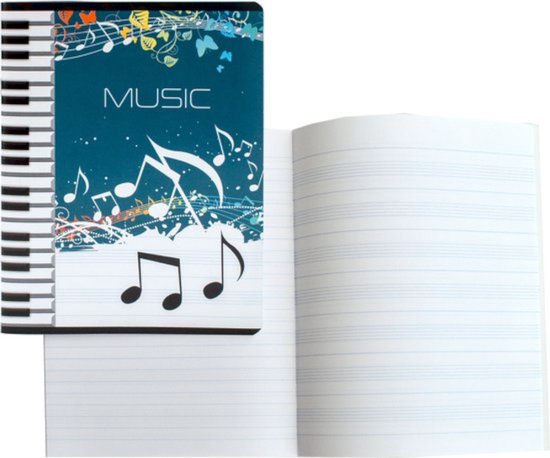 Muziekschrift met Notenbalken - A5 formaat - Muziek - Gratis Verzonden