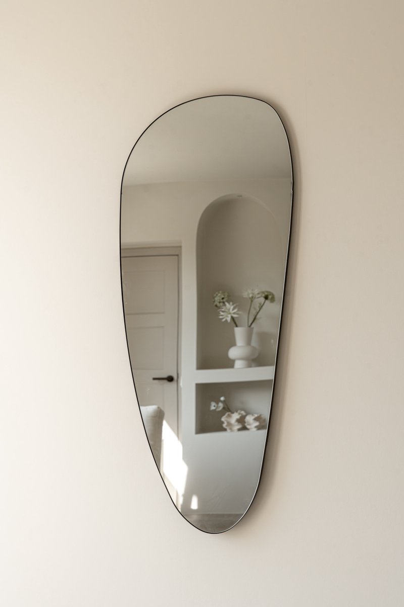 Indore Home Grote organische wandspiegel Dean | Zwart | 120 x 50 cm | Indore Home