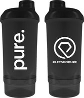 Pure. Shakebeker Smart - Smoke Black - zwart- vaatwasser bestending - fitness - poeder compartiment