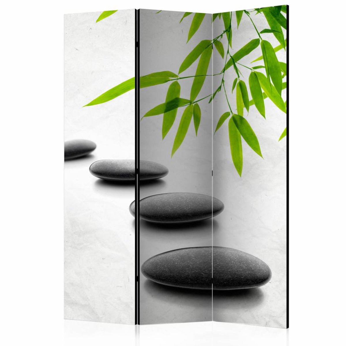 Vouwscherm / Kamerscherm - Zen stenen 135x172cm , gemonteerd geleverd, dubbelzijdig geprint