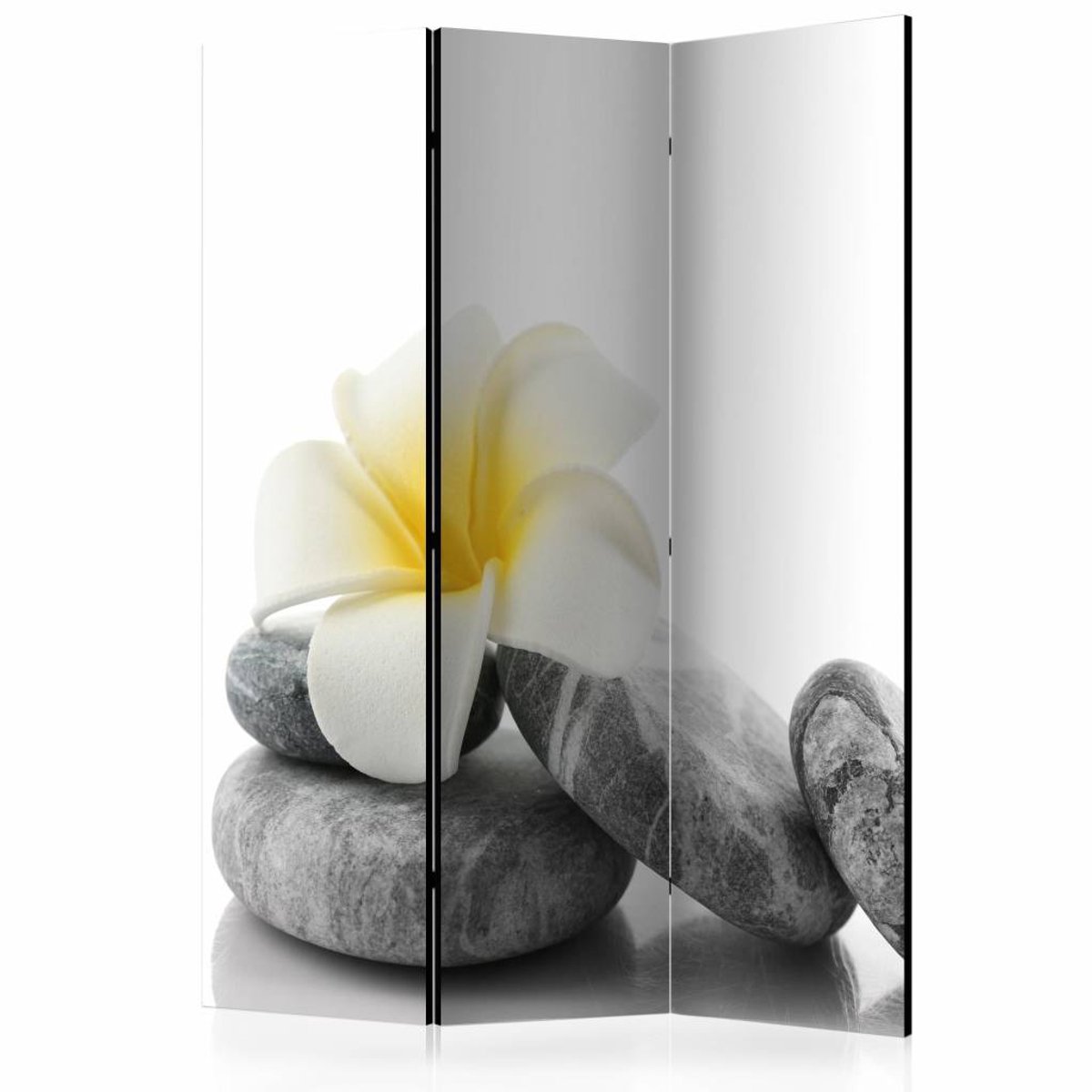 Vouwscherm / Kamerscherm - Witte Lotus 135x172cm gemonteerd geleverd, dubbelzijdig geprint