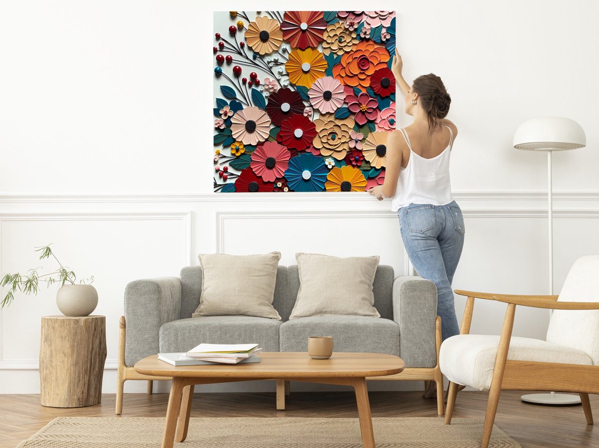Acryl bloemen schilderij | Prisma bloemen: een verbluffend kunstwerk van acryl en kleurrij