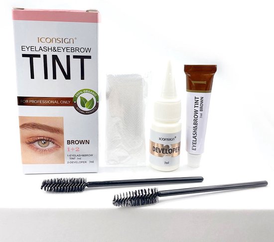 iconsign wimperverf-wenkbrauw verf-wimpers verven-wenkbrauwverf-brow lamination-lash lift-3 kleuren verkrijgbaar-BRUIN-wimper serum