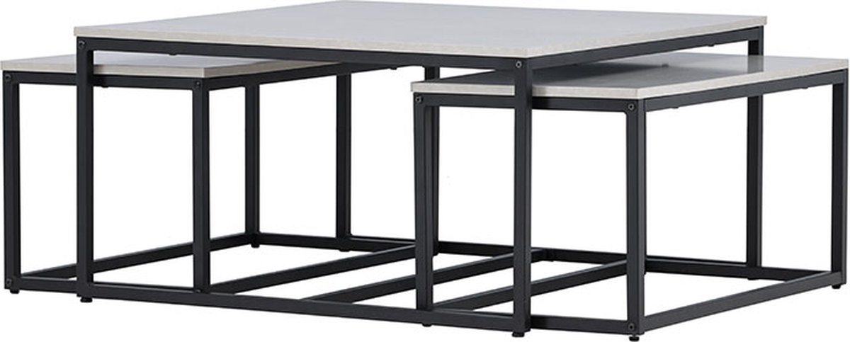 Solna salontafel set van 3 grijs.