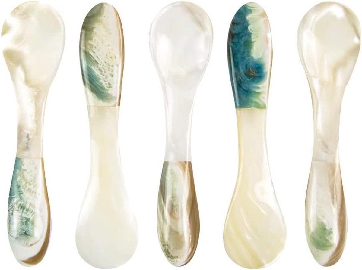 5 stuks Parelmoer Servies Kaviaar Lepels - Chartreuse - Luxe Tafeldecoratie