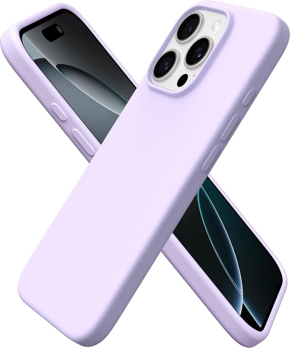 Arara Hoesje Geschikt voor iPhone 16 Pro Max Hoesje Siliconen - liquid Backcover - Lila