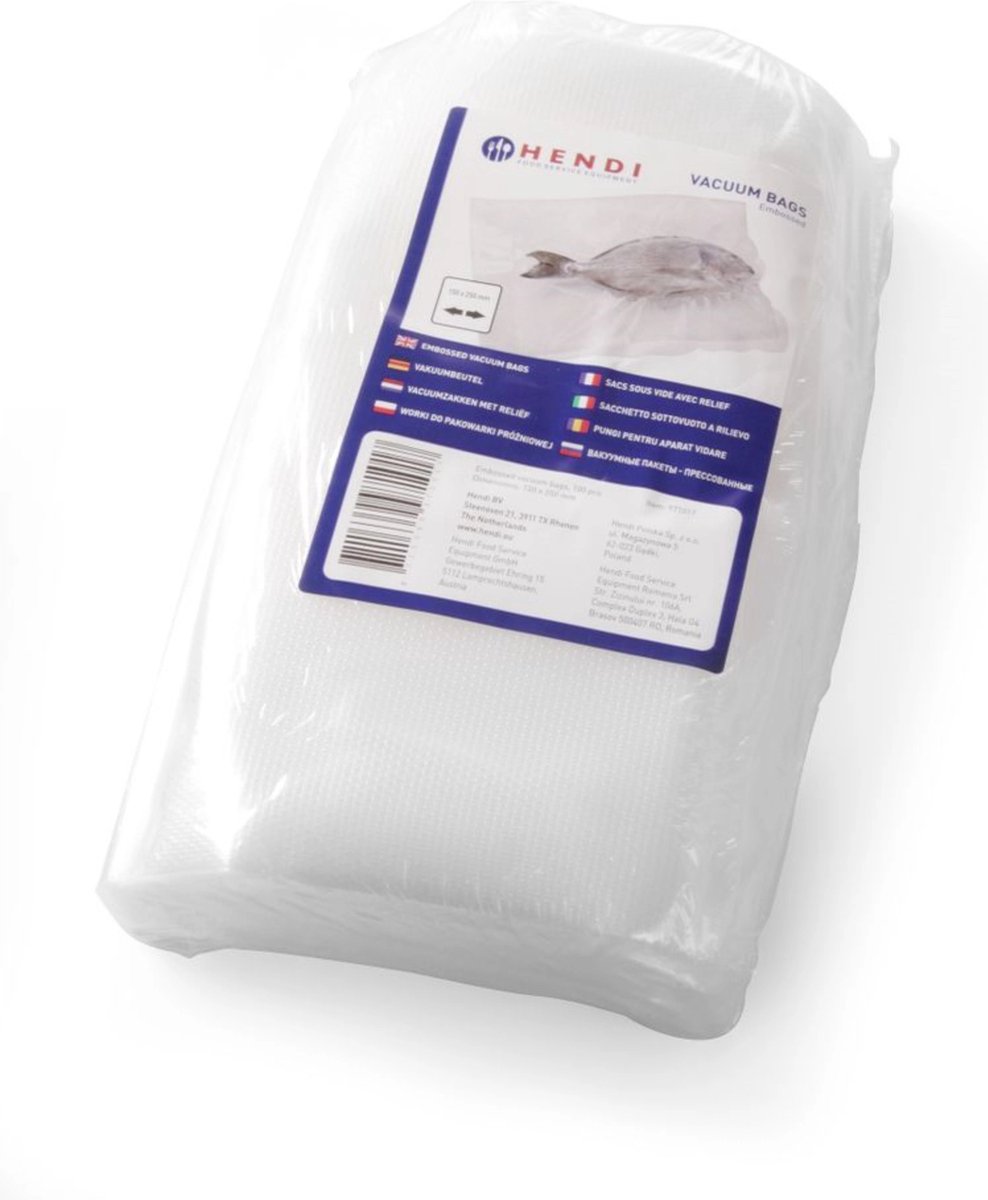 Hendi Vacumeerzakken met reliëf - Sous Vide Zakken - 150 x 400 mm - Geschikt voor FoodSaver vacumeermachines