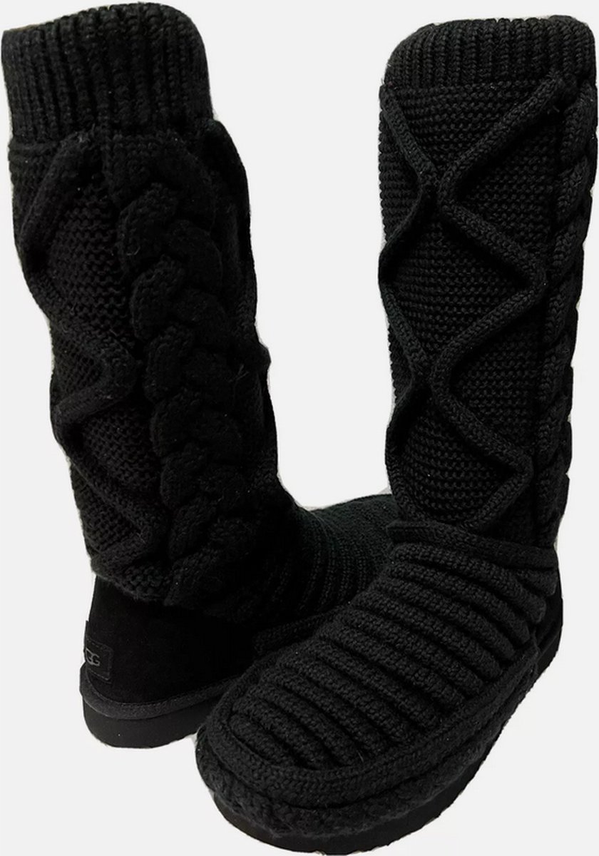 UGG Dames zwarte gebreide kabel laars maat 40 UGG Classic Tall Chunky Knit Black. bol