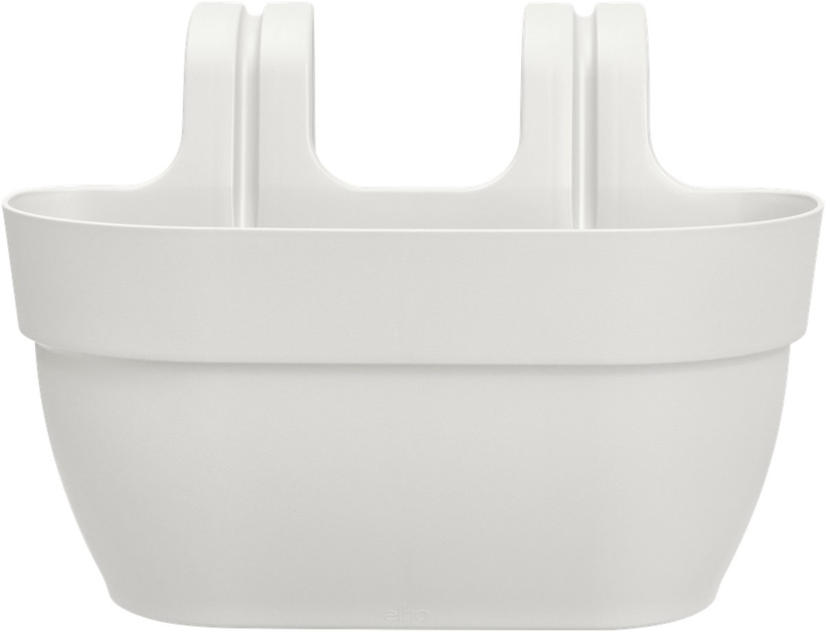 Elho Vibia Campana Easy Hanger M 36 - Balkonbak met Ophanghaken - 100% Gerecycled Plastic - Ø 36.0 x H 26.5 cm - Zijdewit