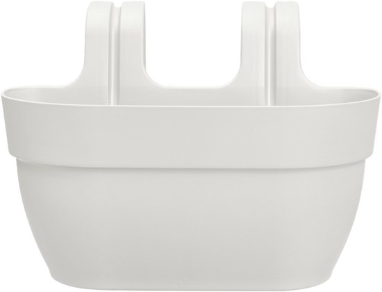 Elho Vibia Campana Easy Hanger M 36 - Balkonbak met Ophanghaken - 100% Gerecycled Plastic - Ø 36.0 x H 26.5 cm - Zijdewit