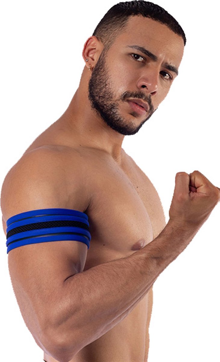 Mister B Neoprene Biceps Band Black Blue - Medium