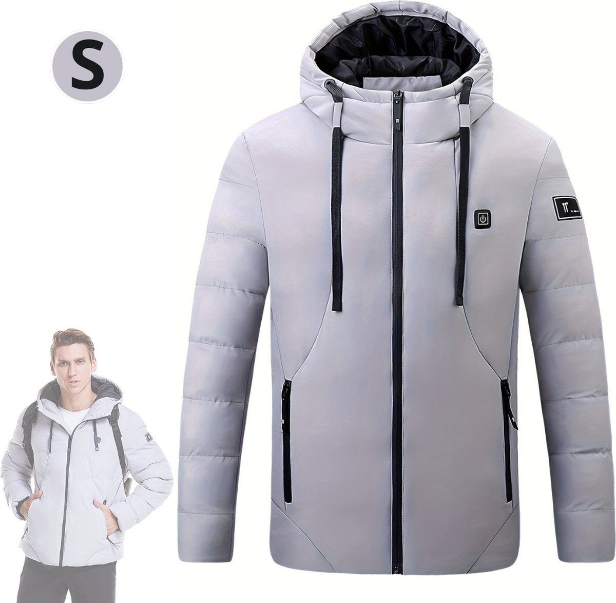 Bovista Verwarmde Jas Heating Jacket Thermo Jas Elektrische Kleding Jas Met Verwarming Heren Grijs