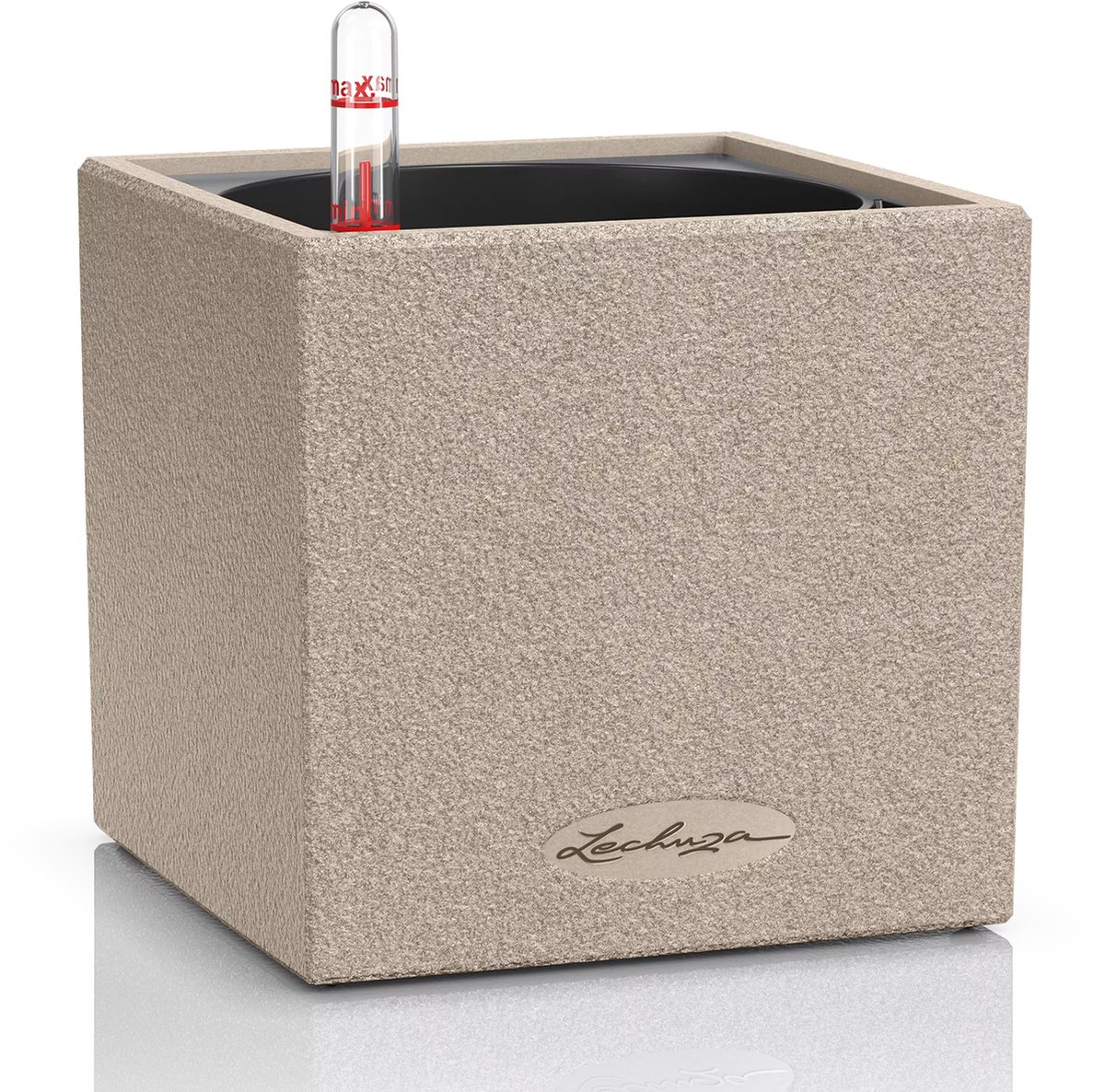 LECHUZA CANTO Stone 14 - Plantenbak - met uitneembare binnenbak - met bewateringssysteem - ALL-IN-ONE set met LECHUZA-PON - zandbeige