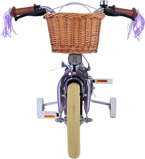 Volare Blossom Kinderfiets - Meisjes - 12 inch - Paars - Twee handremmen van Volare — afbeelding 4
