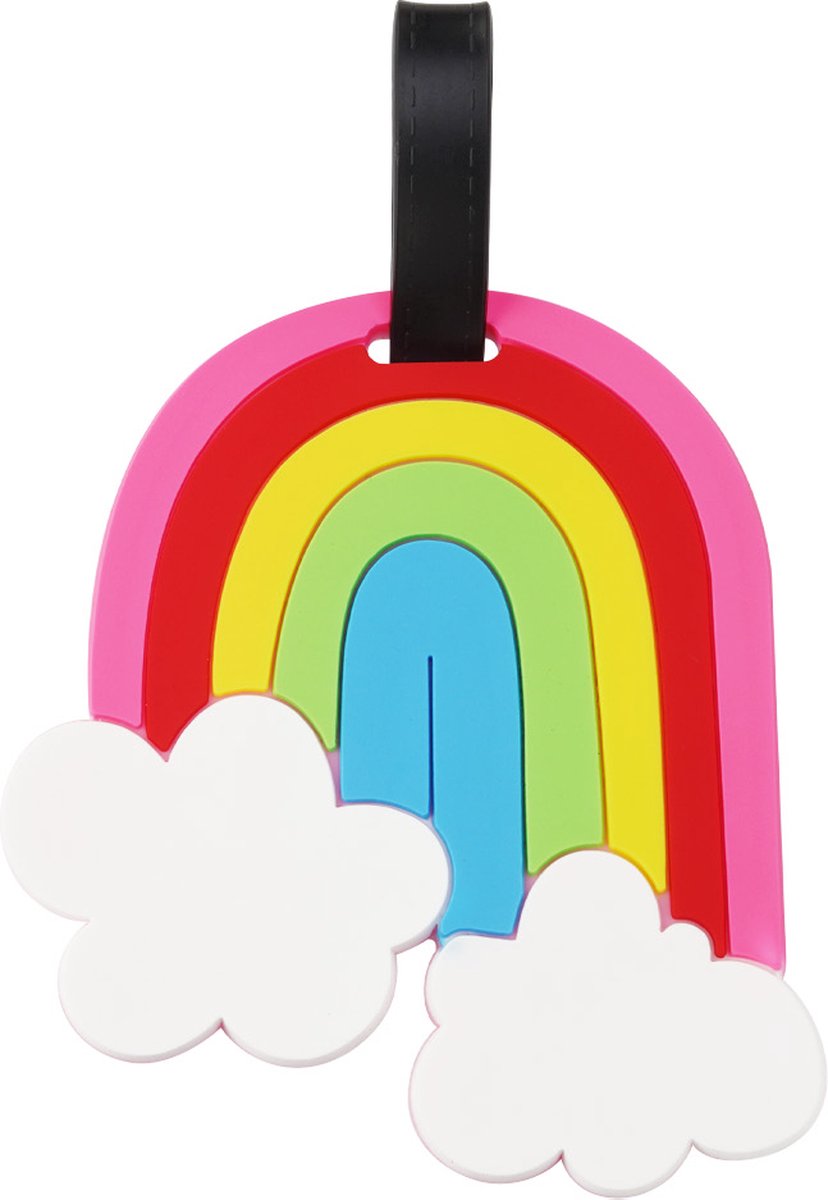 Set 2 stuks Rainbow koffer tag - multi