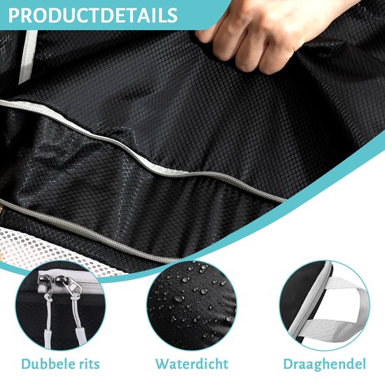 Koffer-organizer, compressie-pakkubusset, 4-delig, herbruikbare TPU- vacuümzakken met IPX8 waterdichte ritssluiting, vacuümzakken voor kleding, ondergoed, sokken, schoenen