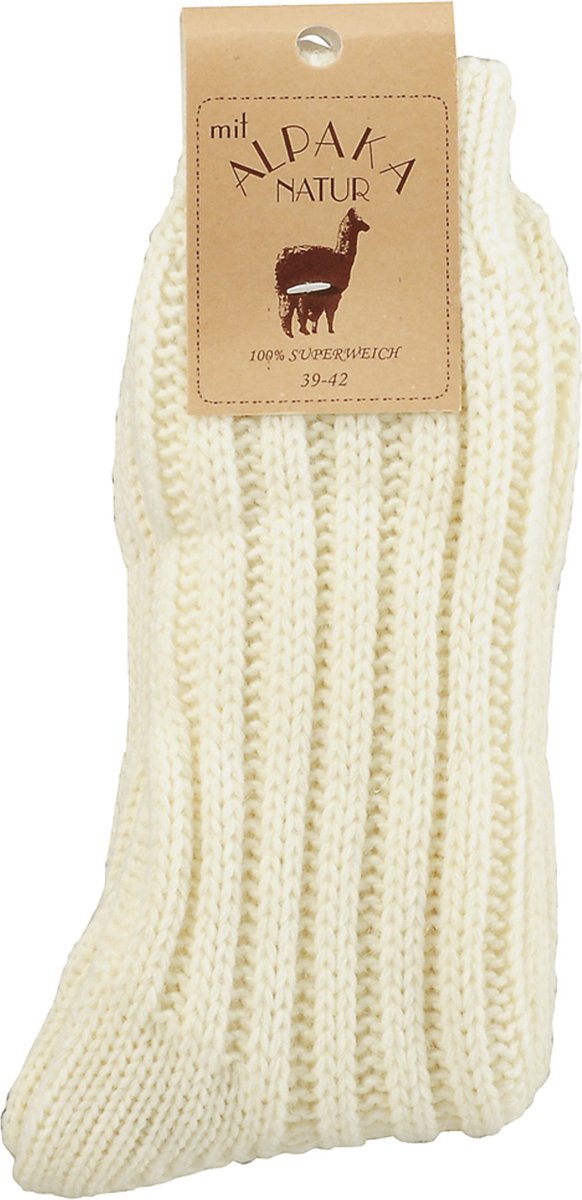 Alpaca wollen sokken – weldadige luxe – 2 paar – natuurkleur en bruin – maat 47/50