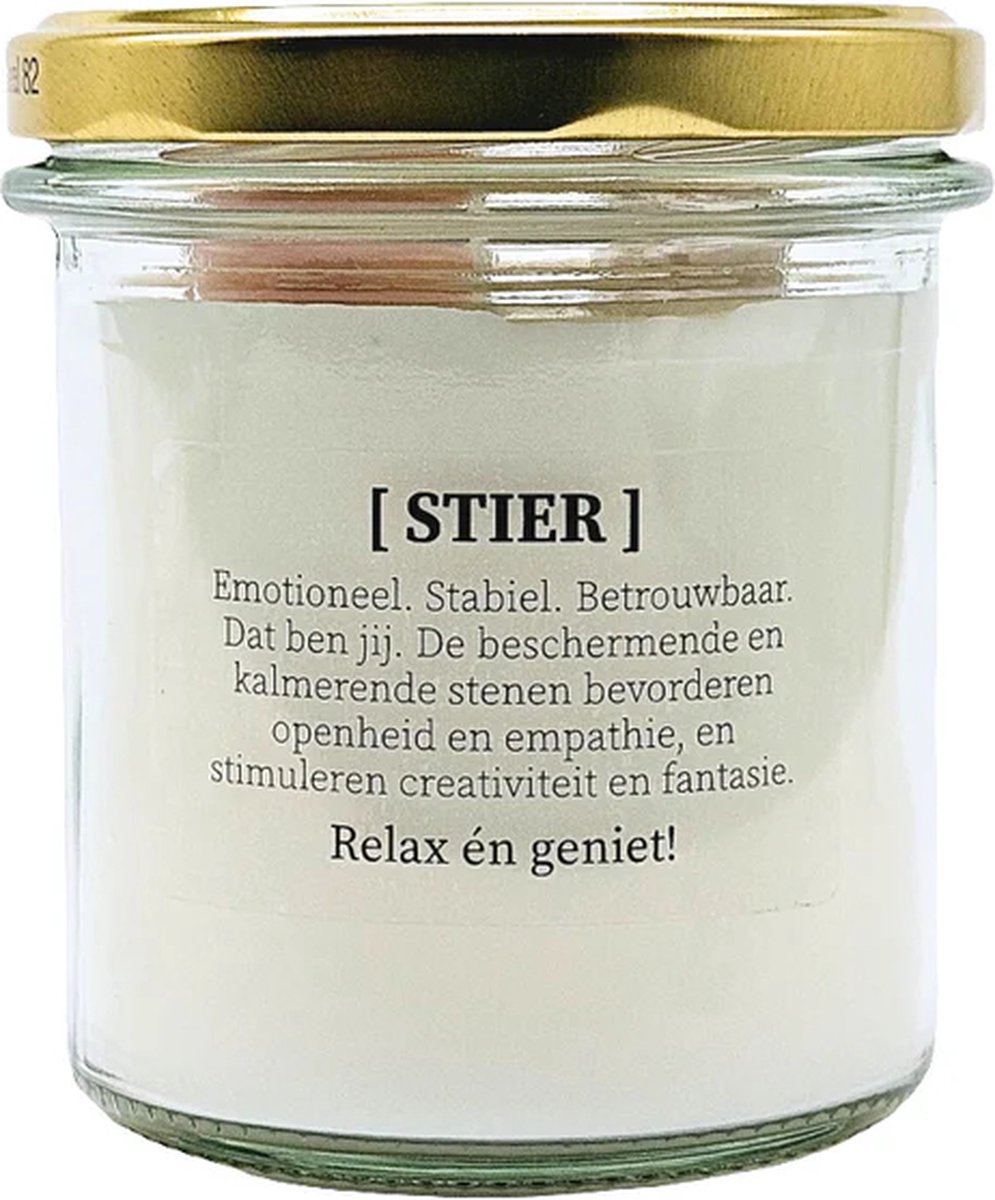 DIY pakket - Sterrenbeeld geurkaars met edelstenen - Stier