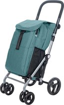 Carlett Classic Duo Boodschappentrolley - Tasinhoud 53L - Koelvak 10L - 4 wielen - Lichtgewicht - Opvouwbaar - Groen