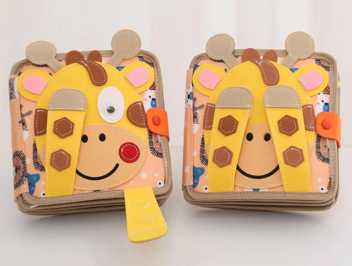 WoodyDoody Motoriek Baby Leerboek voor Peuters XL Variant - Eerste Vaardigheden Boek voor Peuters - Speels en Leerzaam Motoriek Map Motoriek Leerboek GIRAFFE - Educatief Speelgoed - kinderspeelgoed 1 jaar 2 jaar 3 jaar 4 jaar grote speelgoedboek 2025 — afbeelding 2