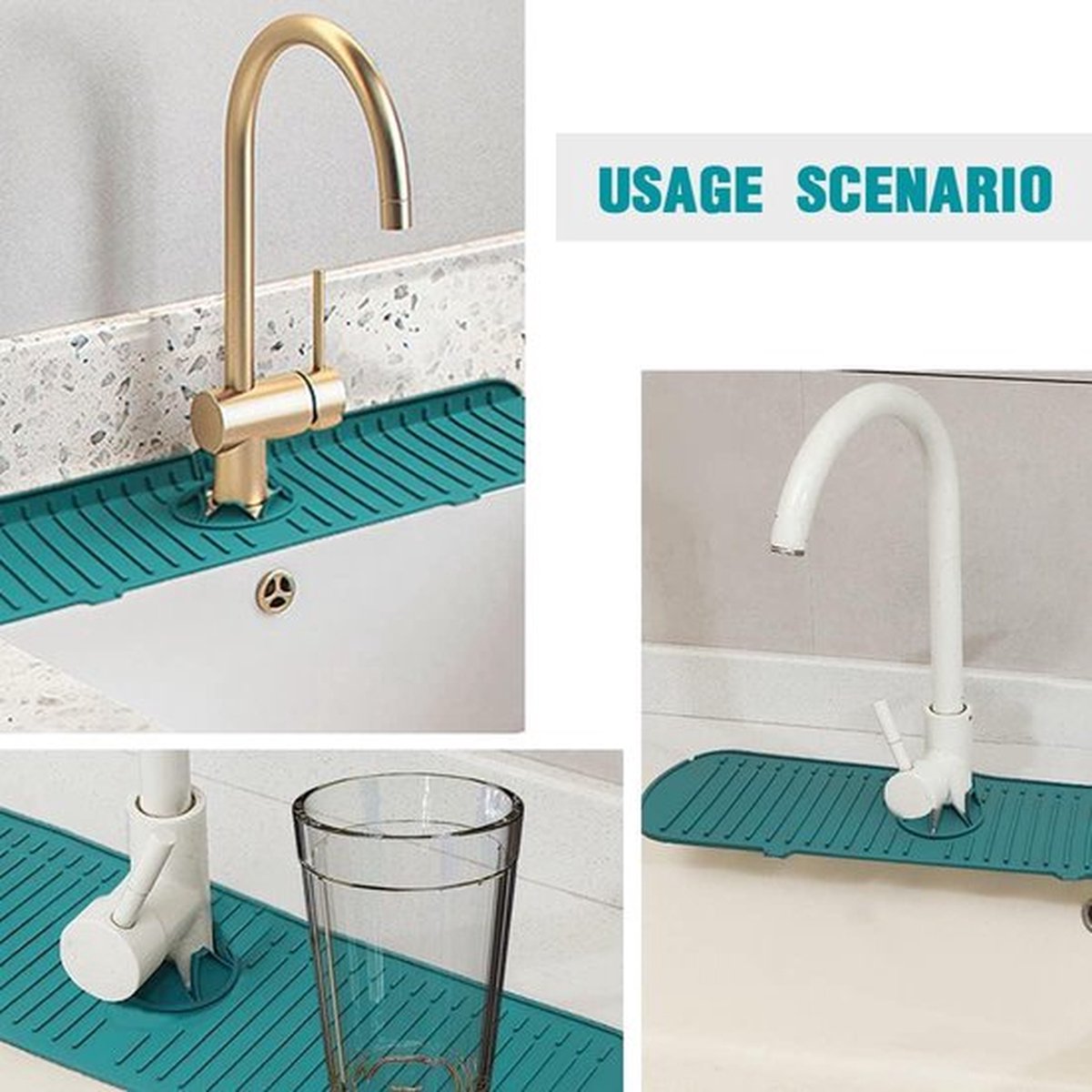 Goedkoopste Doodadeals® - Zeephouder Kraan – Zeepbakje – Aanrechtbakje – Hygiëne – Minder Kalkaanslag - Donkergroen