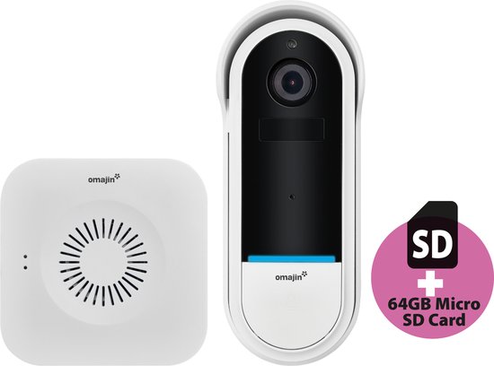 omajin Slimme Deurbel - HD - incl. Chime - Tweewegsgesprek - Waterdicht - Bewegingsdetectie - incl. 64 MicroSD - Wit — afbeelding 2