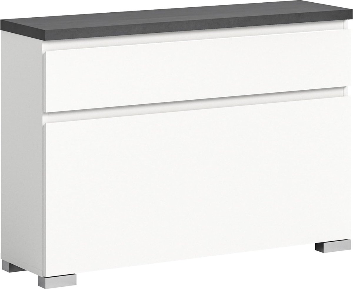 JGS® - Moderne Schoenenkast Shoelove in Industrieel Grijs en Wit Design, Ruimtebesparende Opberger voor de Hal -