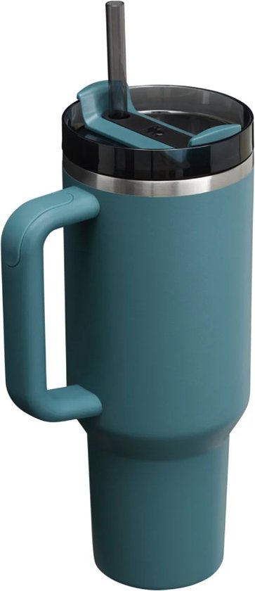 Stanley 1913 Quencher H2.0 Flowstate Tumbler 1.2L - 11 Uur Koud - 48 Uur Met Ijs - Drinkfles Met Rietje, Handvat En Deksel - Thermosbeker Voor Koude Dranken - Coastal Teal Motion