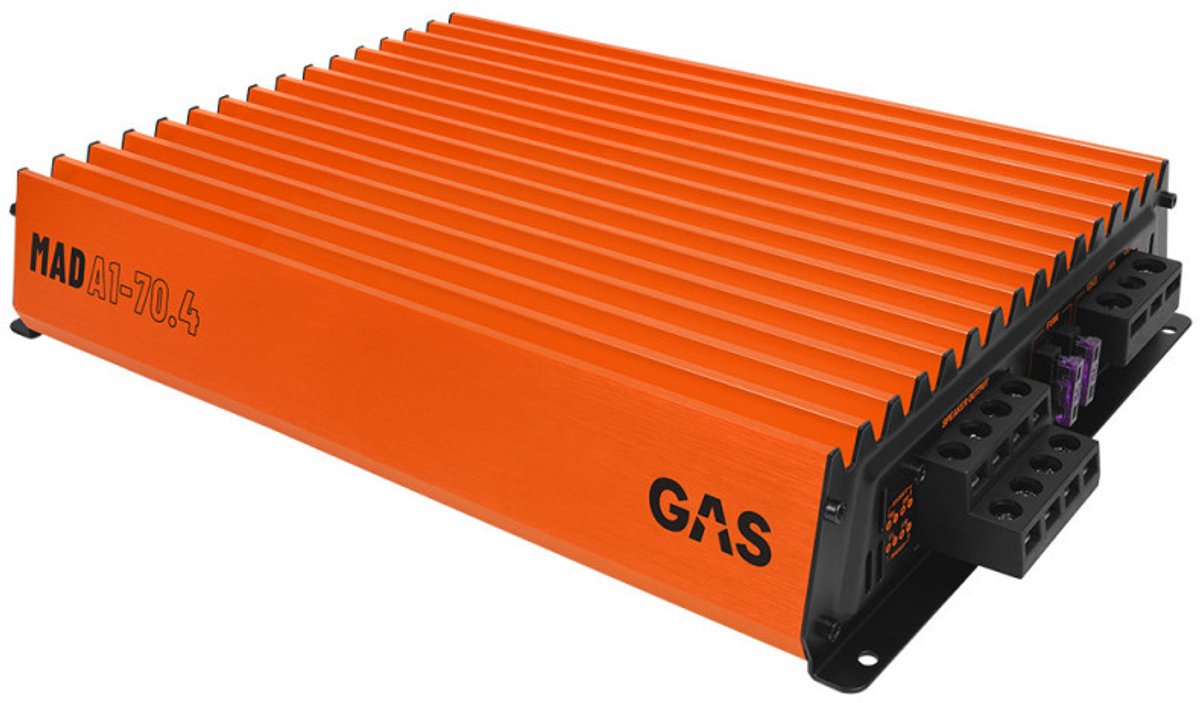 Gas Mad Level 1 Four Channel Amplifier - voor Auto Geluidssystemen en Hoogwaardige Geluidskwaliteit