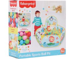 foto van Ballenbad - Ballenbak - Kinderspeelgoed 1 jaar - Kinderspeelgoed 2 Jaar - Cadeau Kind - Ballen voor Ballenbak - Ballenbak Baby - Kinderspeelgoed 3 jaar - Inclusief 25 Ballen - Ballenbakken - Basketbalring - voor Kinderen - Fisher Price