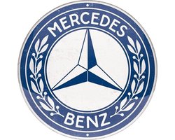 Round Tin Sign 35cm Mercedes-Benz - Logo