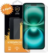 Paquet de 3 Protecteurs d'écran iPhone 16 Plus Économiseurs d'écran MobyDefend compatibles avec les coques - Glas trempé - Plaques de verre Convient pour : iPhone 16 Plus