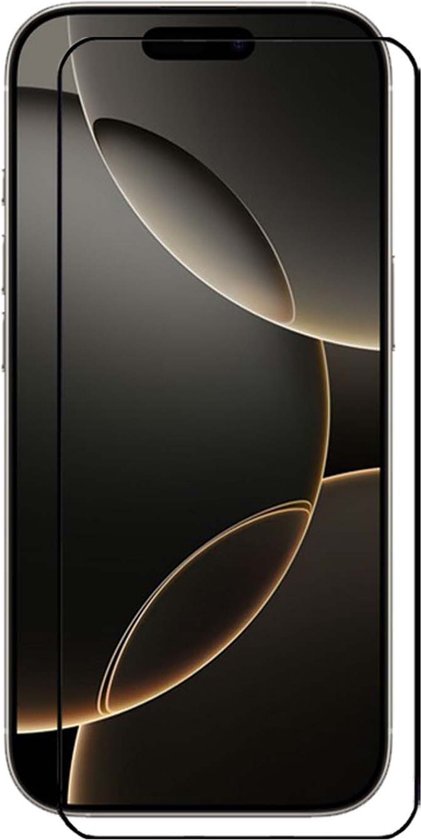 Schermprotector met zwarte randen voor een iPhone.