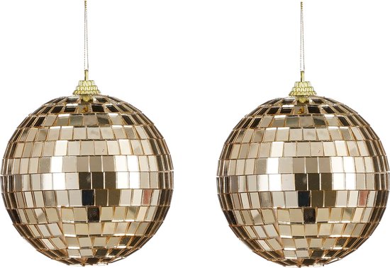 Foto: House of seasons ornament spiegel bal champagne 2 stuks d10cm