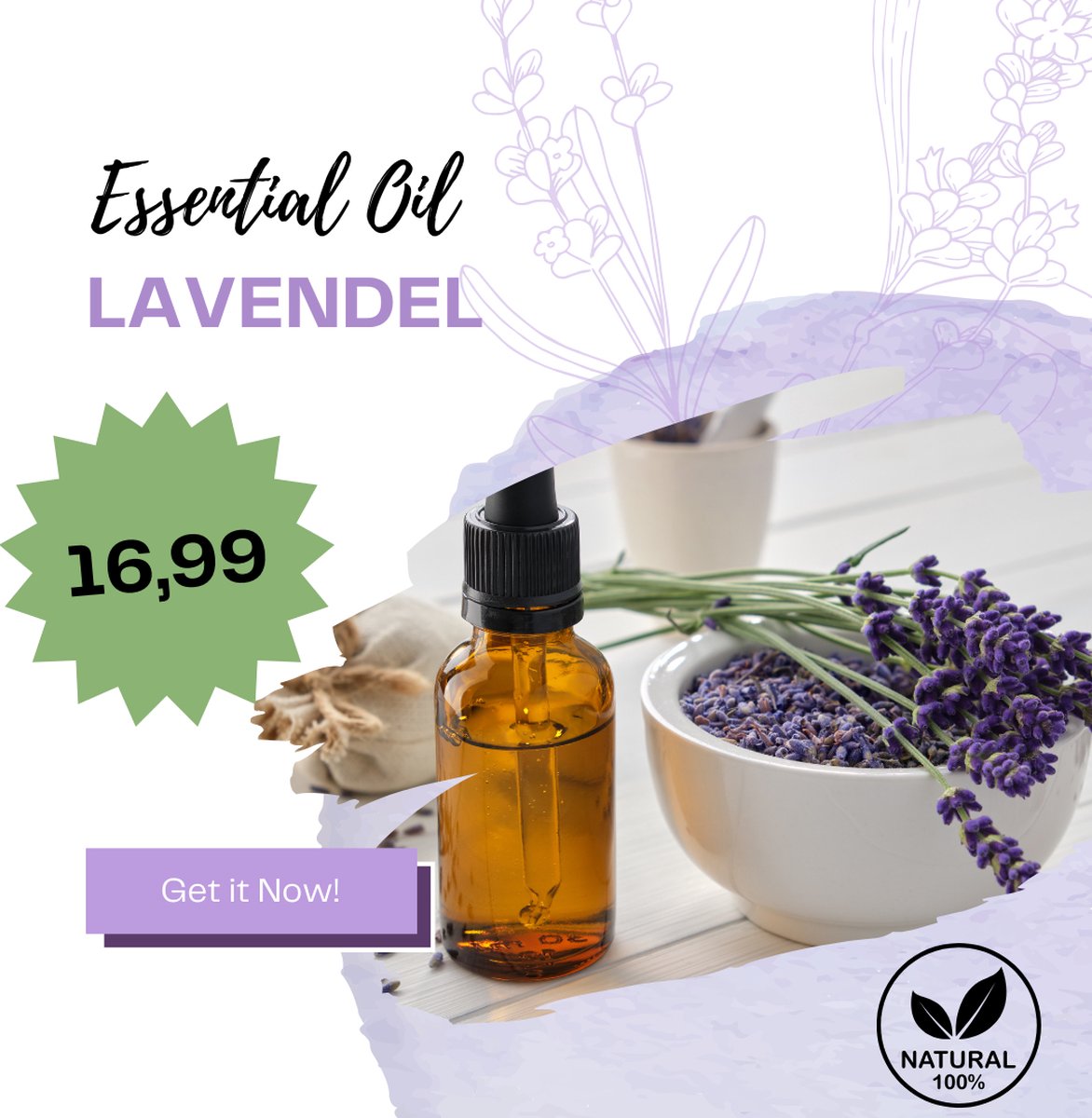 Goedkoopste Rose City - Lavendel olie - Essentiële olie 100 puur en biologisch - Geschikt voor aroma diffuser - Ontspannend - 30 ml