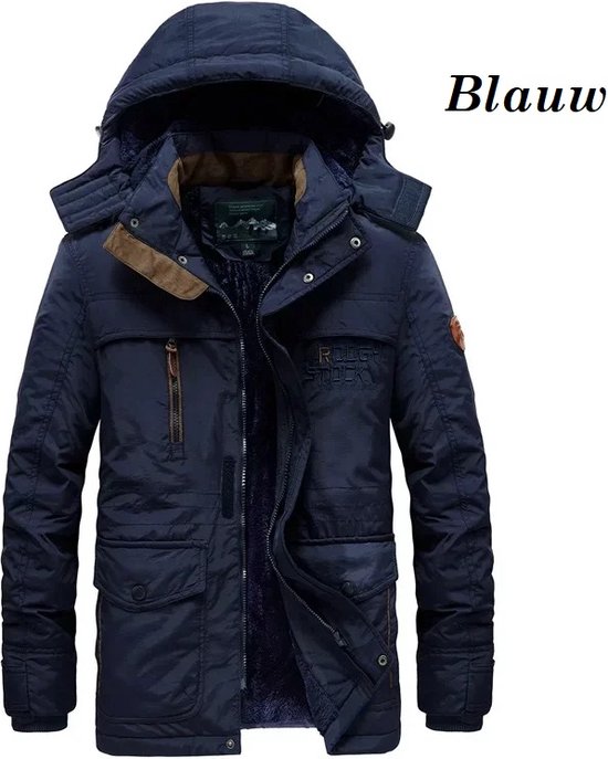 Foto: Aventury winterjas heren outdoor wintersport thermisch herfst winddicht gevoerd warm stijlvol fietsjack windjack maat l blauw