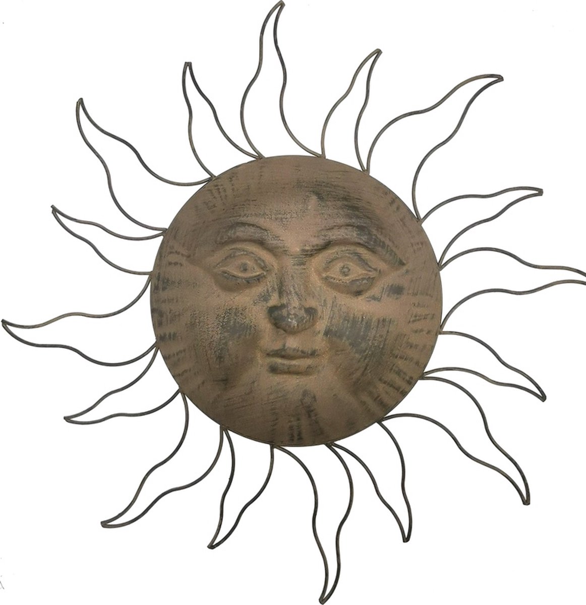Boutique Trukado - Metalen Zon Wanddecoratie - Diameter ca. 68cm
