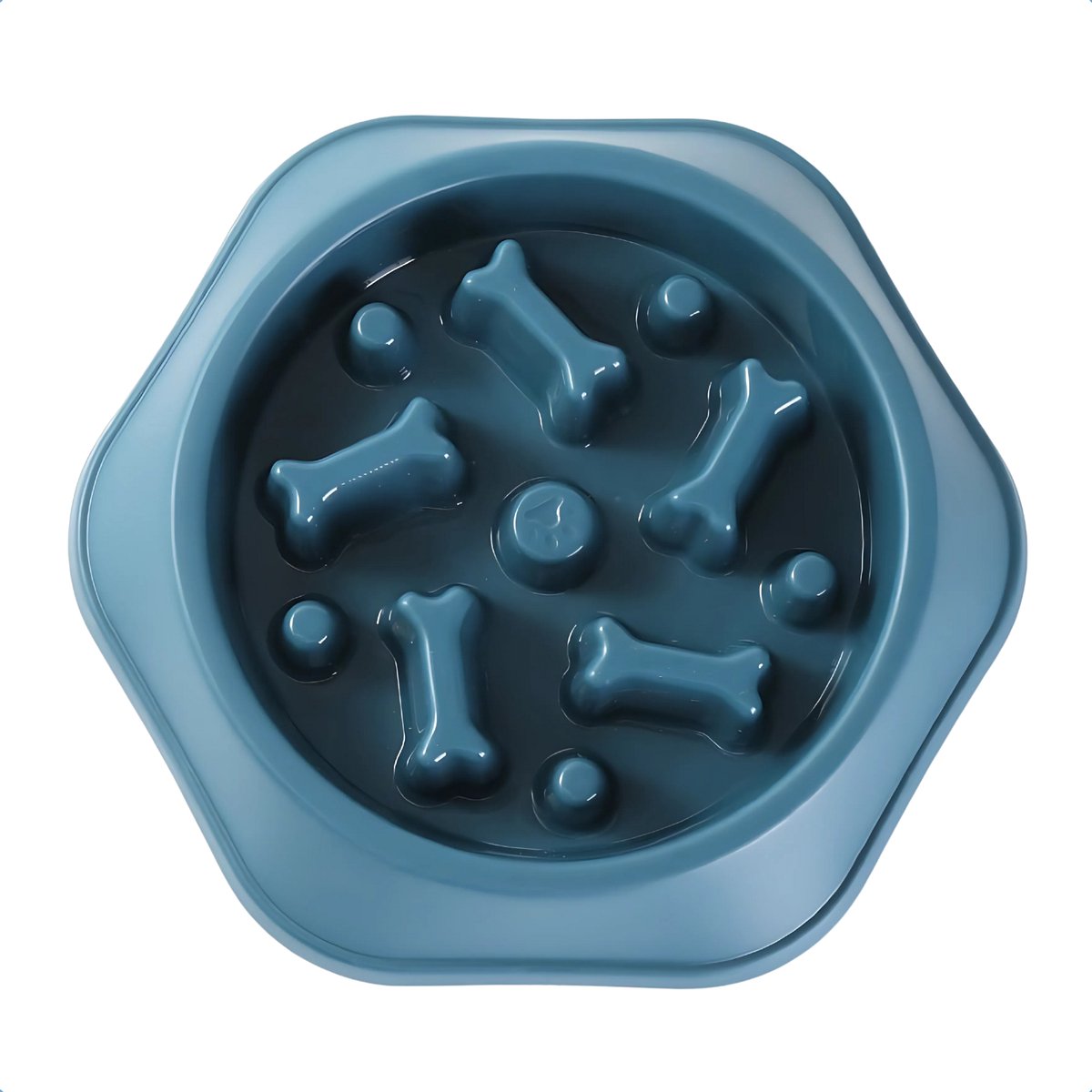 JAXY – Anti Schrokbak Hond – Slowfeeder Hond en Kat – Voerbak – Anti-Slip Schrokbak – Voerpuzzel – Anti Schrok Hondenvoerbak – Slow Feeder Honden Voerbak – Marineblauw