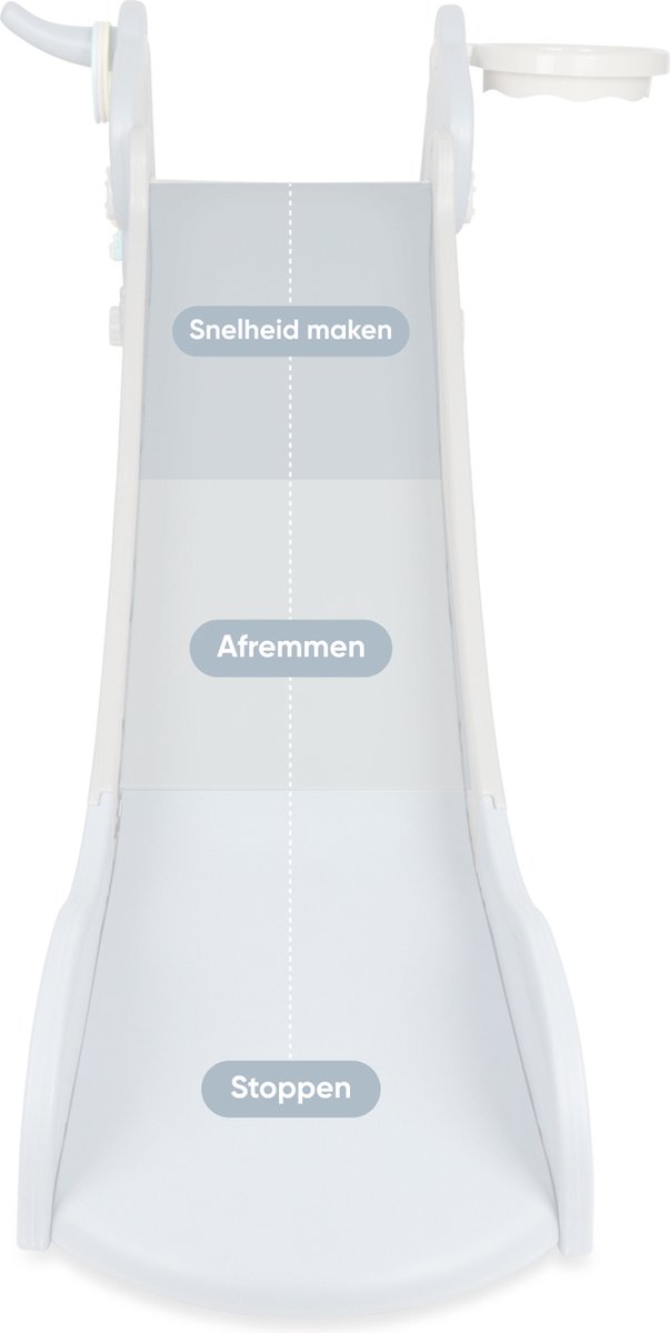 Rockerz Premium Glijbaan - Voor binnen en buiten - Speelplezier gegarandeerd - Opvouwbaar - Veilige dichte trap - Ringen spel - Basketbal ring (inclusief bal) - Muziek beertje - Kleur: Blauw — afbeelding 5