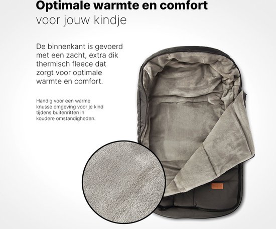 Hamilton by Yoop Voetenzak voor Buggy en Kinderwagen - 70 x 40 cm - Universeel - Waterafstotende en Winddichte buitenkant - Warme Fleece Voering - Antraciet van Hamilton — afbeelding 4