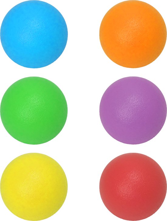 MDsport - Ballon en mousse avec peau - Set de 6 - 16 cm - 70 grammes