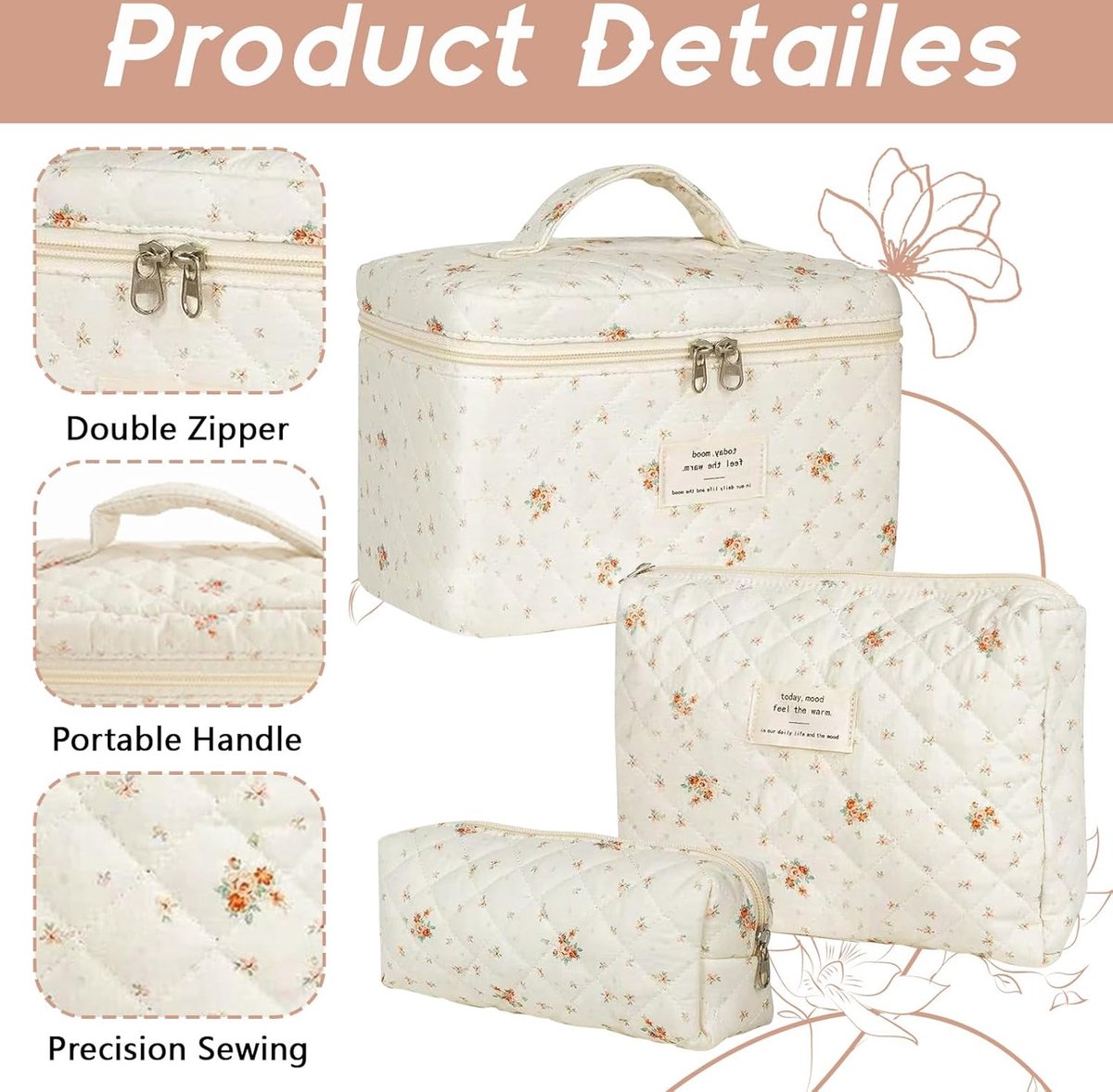 "Make up tas – cosmetica tas - make up bag – travel make up tas – ruim – duurzaam  "