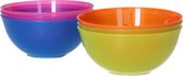 12x Plats / bols colorés en plastique 13 cm - Service camping / service pique-nique