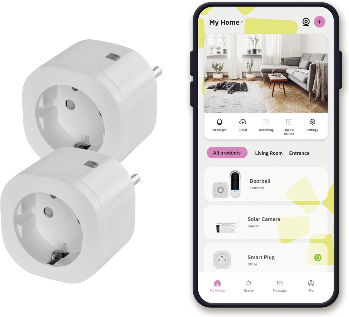 omajin Smart Plug SK - Slimme stekker - WiFi - Timerfunctie - Compitabel met Amazon Alexa en Google Home - Bediening via Omajin Slimme App - 2 Pack - Wit