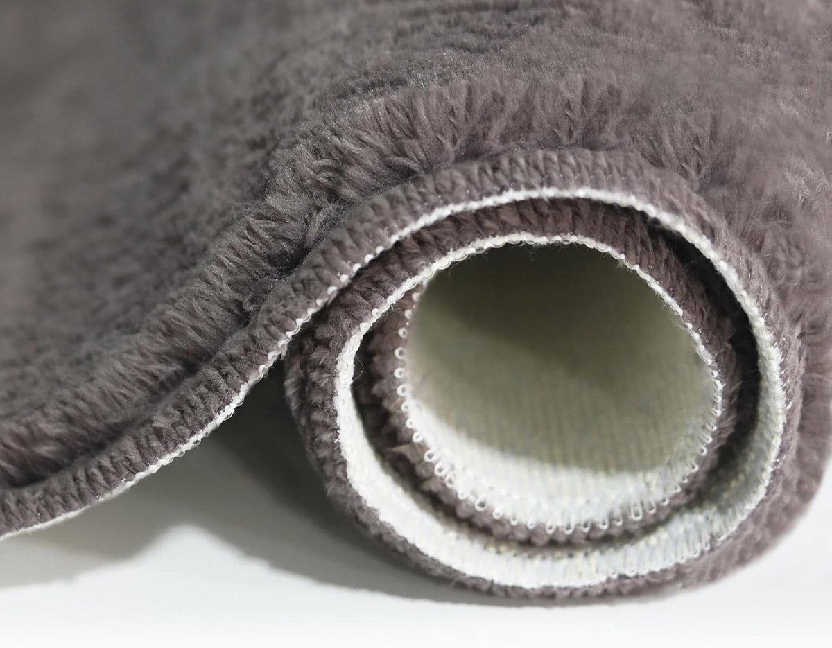 2-delige badmat set - absorberende en wasbare badkamermatten 60 x 100 cm en 60 x 50 cm - antraciet