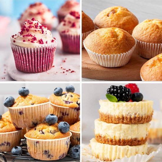 Moules à muffins en silicone pour la cuisson- Set de 2, adaptés pour 12 muffins, sans BPA et lavables au lave-vaisselle