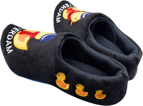 Klomppantoffels - Klompsloffen Zwart - Yellow Ducky in Amsterdam - maat 25-30